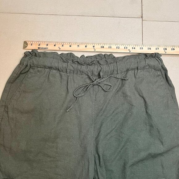 Banana Republic Linen Paperbag Shorts Olive Green - Picture 8 of 8